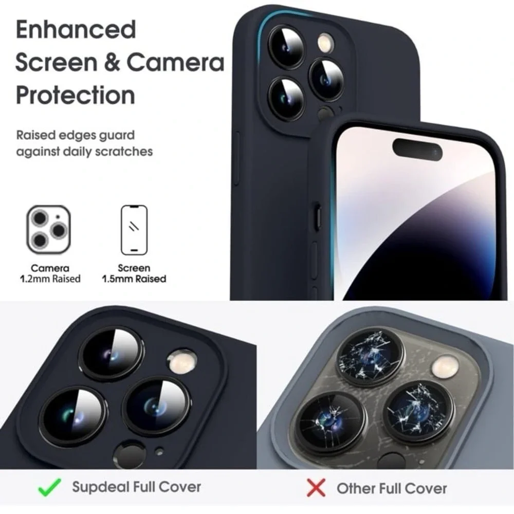 Supdeal Liquid Silicone Case for iPhone 14 Pro Max - [Camera All-Round Protectio